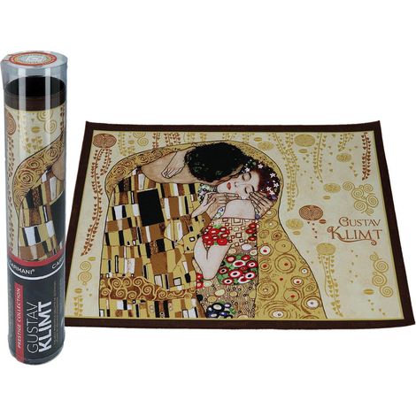 Tovaglietta - G. Klimt, Il Bacio (sfondo crema) (carmani)