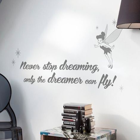 Stickers phrase Fée Clochette -Never Stop Dreaming- Disney (1/3)