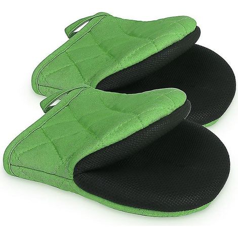 vert 1 Paire De Gants De Four Courts En Silicone, Rsistants La Chaleur Jusqu' 500 Degrs, Surface Antidrapante Et Gants Anneaux Suspendus, Cuisso (1/5)