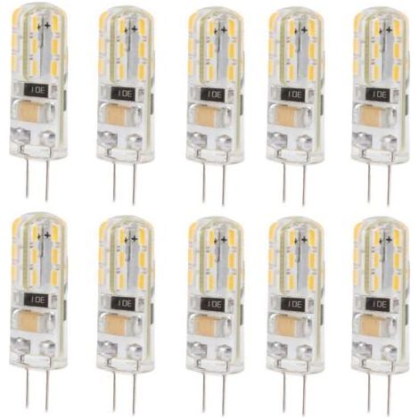 10 pièces G4 LED ampoule Double pieds Base 1.5W AC110V 110LM Silicone ampoule pour éclairage paysager cour lumière blanche 6000K (1/5)