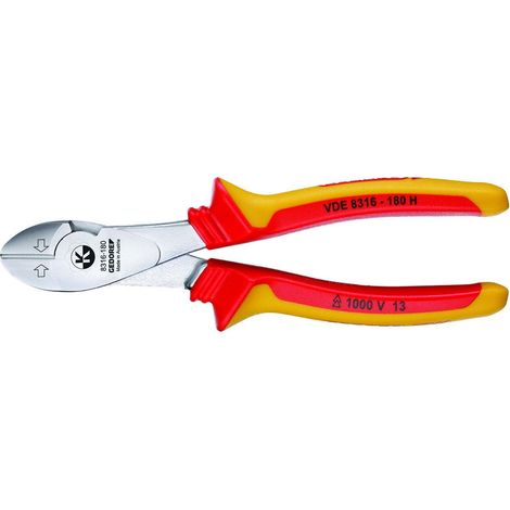 GEDORE 1550993 - VDE Pince coupante diagonale Power avec manchon isolant , VDE 8316-180 H (1/5)