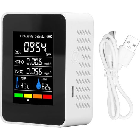 Testeur de qualité de l'air à semi-conducteurs, mesure multifonctionnelle, détecteur de qualité de l'air en temps réel pour la maison et le camping (1/5)