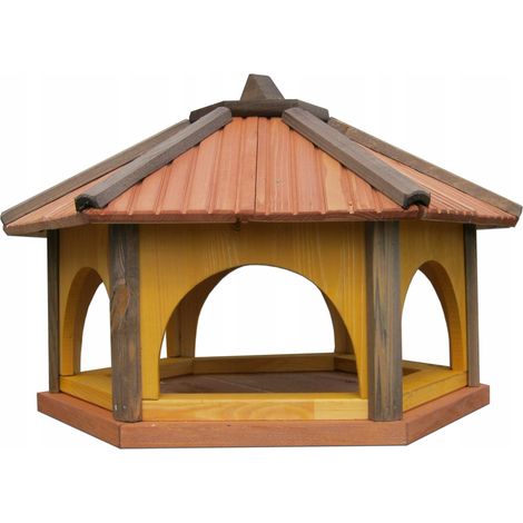 Großer hölzerner Vogelfutterspender K60 XXL Tik 60 cm auf Ständer Produkt PL (1/5)