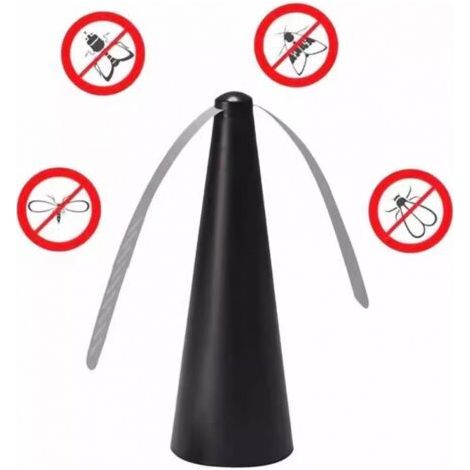 BUNTHAUS PA Aiperq Ventilateur Anti-Mouche, Répulsif à Pales Extérieur & Intérieur pour Eloigner Les Mouches de la Table, Répellante Moustique Fan(Noir) (1/5)