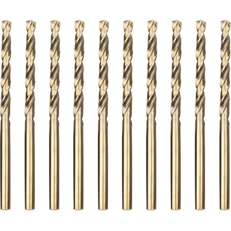 Metallbohrer HSS Kobalt Spiralbohrer Edelstahl 3.5mm x 70mm x 10pcs (1/5)