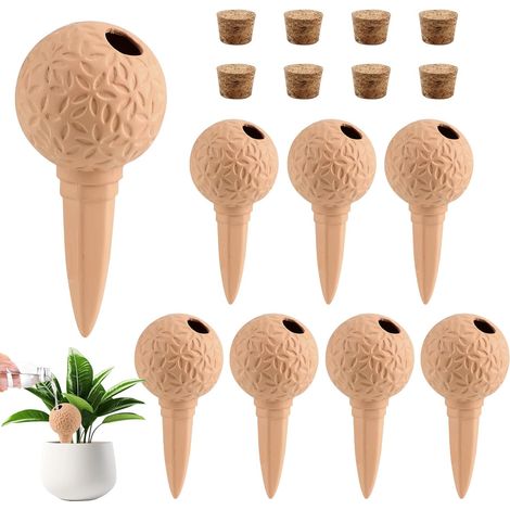 8pcs Clay Watering Cone 185ml, Terracotta Watering Globe Irrigation Oyas Bury System Automatic Water Reserve Plant Indoor (1/5)