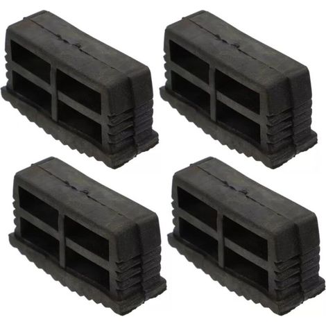 Lot de 4 patins stabilisateurs d'échelle, 60 x 22 mm, en caoutchouc antidérapant, pour pieds d'échelle pliants (1/5)