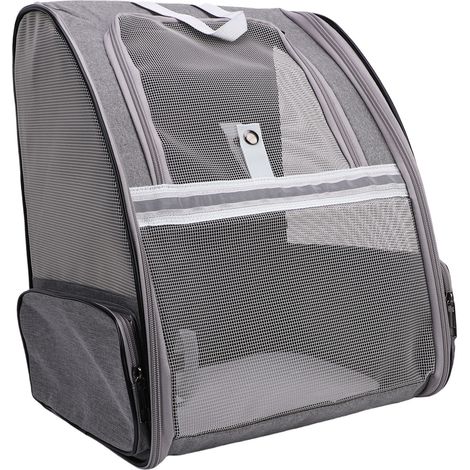 Sac à dos de transport pour animaux de compagnie, respirant, pliable, léger, multifonctionnel, pour chiot de voyage, gris (1/5)