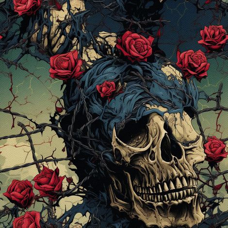 Tela Oxford decorativa para exteriores - Motivo de calavera I DX4028 (1/5)