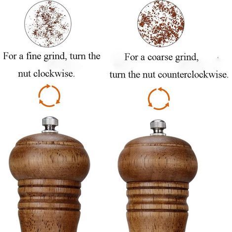 Moulin à sel et poivre en bois avec noyau en céramique - 8 bracelets (1/4)