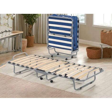 Talamo Italia Cama plegable Betta, Cuna ortopédica plegable individual, 100% Made in Italy, Cuna con funda de ecopiel, con colchón Cm 80x190 incluido, Negro, con embalaje reforzado (1/4)
