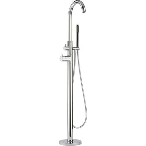 Milano Mirage Freestanding Thermostatic Bath Shower Mixer Tap with Hand Shower Handset - Chrome
