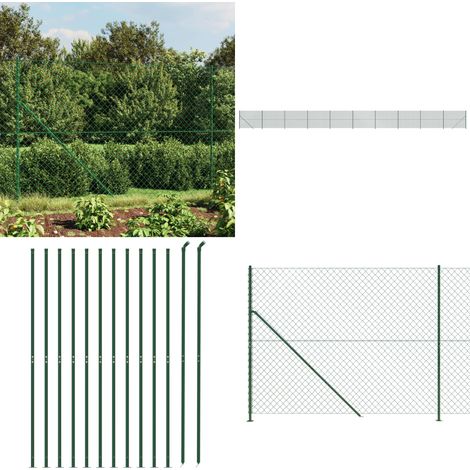 Clôture à mailles losangées avec bride vert 1,4x25 m - Clôture - Clôture Grillagée - Clôture Cyclique - Clôture Jardin - Clôture Verte - Home & Living (1/5)