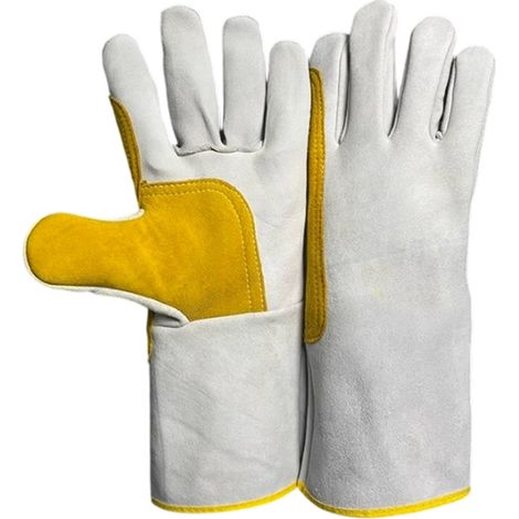 Gants De Soudeur - 36 Cm - Protection Thermique Et Anticoupure - Pour Soudage À L'Arc Et À La Flamme - Lot De 1 Paire