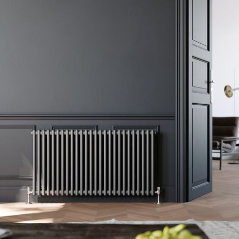 ELEGANT Anthracite Horizontal Radiator Cast Iron Radiator Double Radiator Column Rads 600 x 1190 mm (1/5)