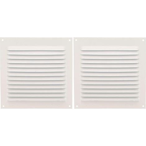 Grille de ventilation carrée en Aluminium Grilles d'aération pour sortie d'air Idéal pour plafond de cuisine et de salle de bain Dimensions : 150 x 150 mm Couleur: Blanc (Lot de 2) (1/5)