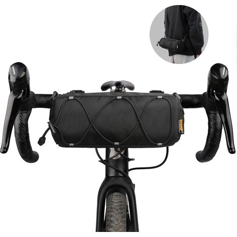 Fahrrad Lenkertasche Vordertasche 2.4L Schwarz Reflektierende Streifen