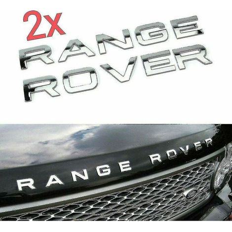 Emblème Capot Avant Et Arrière Pour Range Rover Chrome Lettrage Coffre Pack De 2