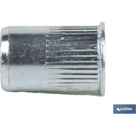 Pack de 150 écrous rivetables rainurés acier M12 (1/4)