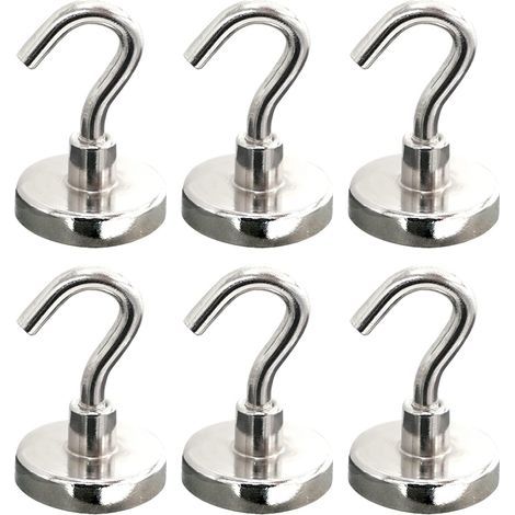 Crochets magnétiques, aimant néodyme puissant de 32 mm, accessoires de cuisine pour abris de jardin, lot de 6