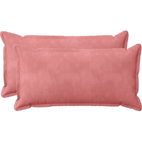 Housse de coussin 2 pcs HOUTEN Rose 40 x 70 cm Velours vidaXL (1/5)