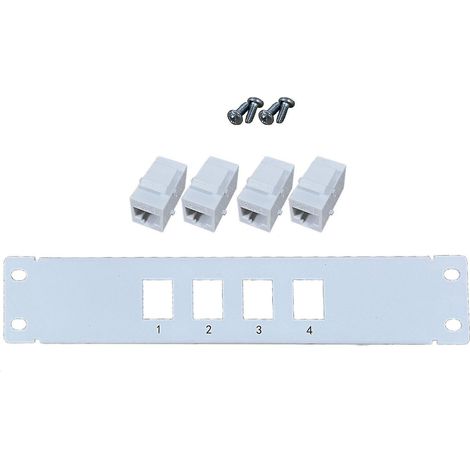 Panneau de brassage rackable 4 ports Cat6 non blindé, 4 ports Ethernet Gigabit RJ-45 (1/4)