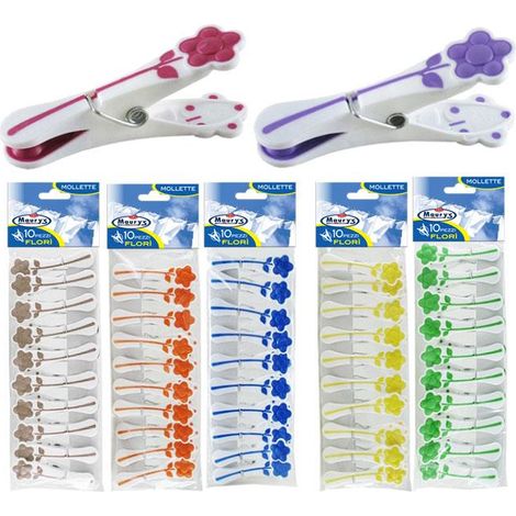 SET 3 CONFEZIONI MAURY'S MOLLETTE BUCATO FLORI 10PZ