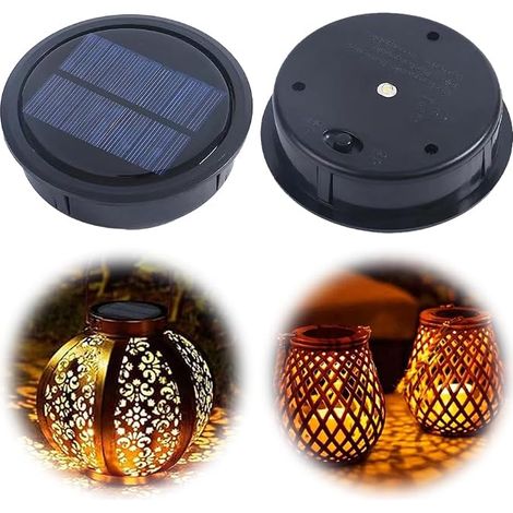 Luci solari di ricambio, 2 pezzi, lampade solari da 10,5 cm, lanterne con pannello solare di ricambio, coperture solari di ricambio per decorazioni da giardino esterno (1/5)