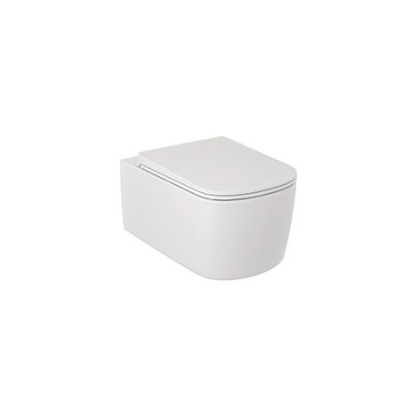 Kludi Resa S - Wand-WC mit SoftClose-Sitz, Rimless, Spiralflush, mattweiß 27WCSET53