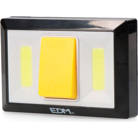 Torcia 2 LED 200 lumen con base magnetica e adesiva batterie 4xaaa incluse EDM (1/5)