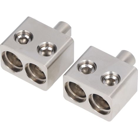 2 x Diviseur Audio Voiture en Cuivre Pur 1/0 AWG à Double Entrée pour Ampli - Connexion Double Câble (1/5)