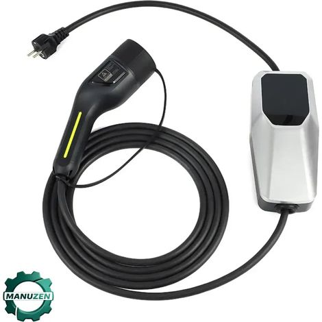 Manuzen - Chargeur voiture électrique portable Type 1/2 – 3,5 à 22 kW, câble 4 m — Type 2 – 3,5 kW — 16 A monophasé (1/4)