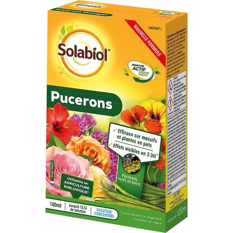 Insecticide biologique anti-pucerons 100ml – Formulé à base d'huile essentielle d'orange – Efficace en 2-3 heures – Agriculture biologique – Solabiol (1/2)