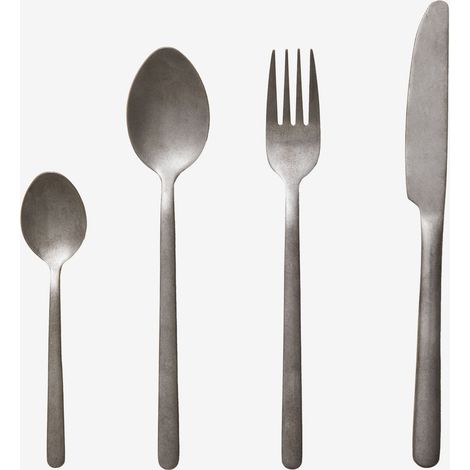 SKLUM 16-teiliges Besteckset aus Edelstahl Gibara Grau Chrom                                  