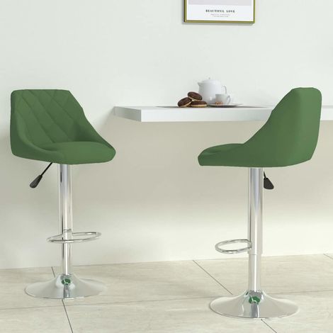 vidaXL Tabourets de bar lot de 2 vert foncé velours (1/5)