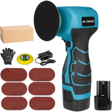 Maki-T Kit 1 – Polisseuse sans fil compacte avec batterie et chargeur – Lustrage, dérouillage, ponçage bois – Machine à polir multi-usage auto et atelier (1/2)