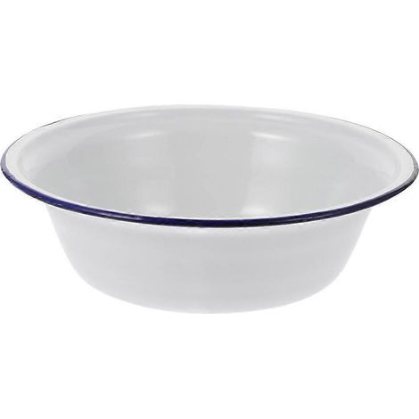 Bassine émaillée rétro épaisse, bassine à soupe, bassine à légumes, accessoires de cuisine-20.00X20.00X6.00CM-White