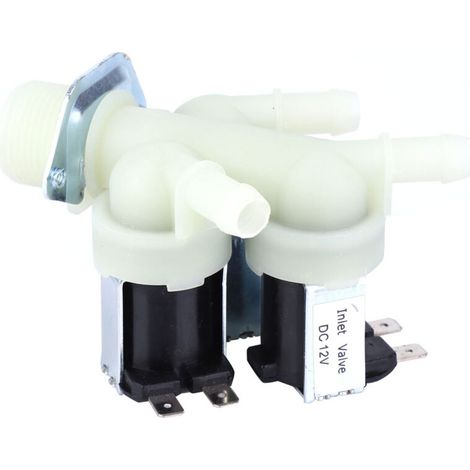 Électrovanne à 3 voies normalement fermée, plastique, 12V DC, raccord G3/4 pour électroménager (1/5)