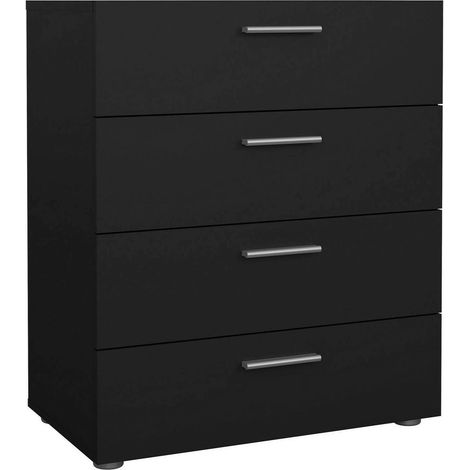 Dmora - Cassettiera Nina, Settimino multiuso, Comò camera da letto, Mobile con cassetti, 70x40 h82 cm, Nero