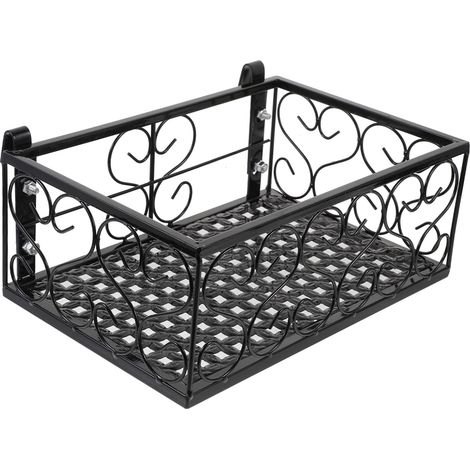 Support Pot de Fleurs Suspendu Métal pour Balcon Étagère Rangement pour Clôture et Garde Corps Simple et Pratique pour Intérieur Extérieur (1/5)