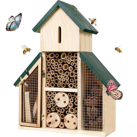 Maisons à insectes, hôtels à insectes, habitats naturels pour insectes bénéfiques adaptés aux abeilles, papillons, coccinelles, jardins et terrasses. (1/5)