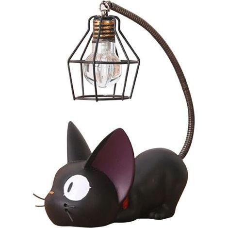 Résine Motif chat lampe Creative lumière de nuit Table de chevet Lampes pour lire (fil de fer Abat-jour) (1/4)