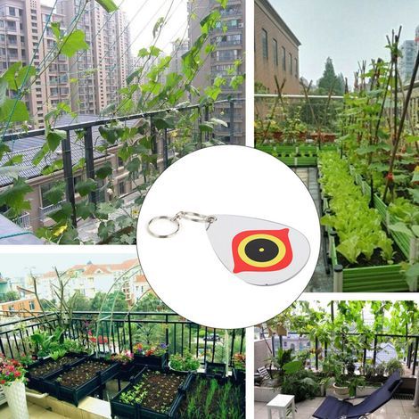5-teiliges Deko-Element mit reflektierendem Augendesign zur Vogelabwehr für Obstgarten, Garten und Balkon (1/5)