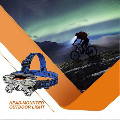 Lampe frontale LED USB, éclairage orientable à 90°, mains libres, accessoires pour la chasse, la pêche et la conduite de nuit (1/5)