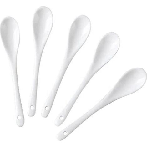 Set mit 6 Keramik-Teelöffeln