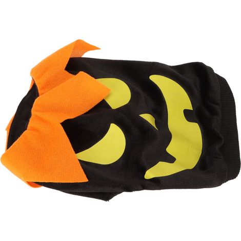 T-shirt d'Halloween pour chien, motif citrouille et fantômes mignons, doux et élastique, pour petits et moyens chiens et chats, noir, taille M (1/5)