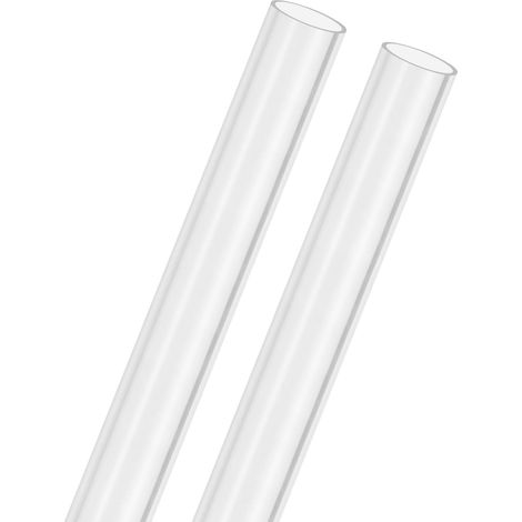 2-Pcs Tuyau Rigide Transparent En Acrylique, 16mm[0.63"] DI x 18mm[0.71"] DE Tube Rond En Plastique Pour Système De froid Par Eau/Lampes/Fontaines/Aquariums [305mm/12IN] (1/5)