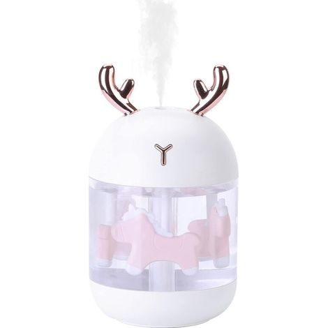 Mini Humidificateur D'air,Portable Humidificateur d’AirMaison,humidificateur d'air bébé,Arrêt Automatique Sans Eau de L'humidificateur de Bureau USB pour la Maisonla Chambre à Coucherle Bureau (Blanc) (1/5)