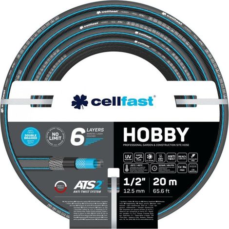 Hobby Garden Hose de, Durable, Flexible, 6 couches tressées ATS2, Résistant aux UV y a Algae, without Heavy Metals, 32 Bars, -20/60 ° C A 1/2", 20 m