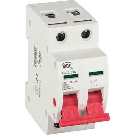 Interruttore-sezionatore modulare - 2 moduli - 63A - Rail DIN - IP20 (1/2)